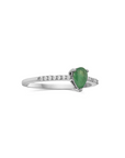 Pear Emerald Diamond Ring