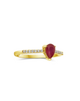 Pear Ruby Diamond Ring