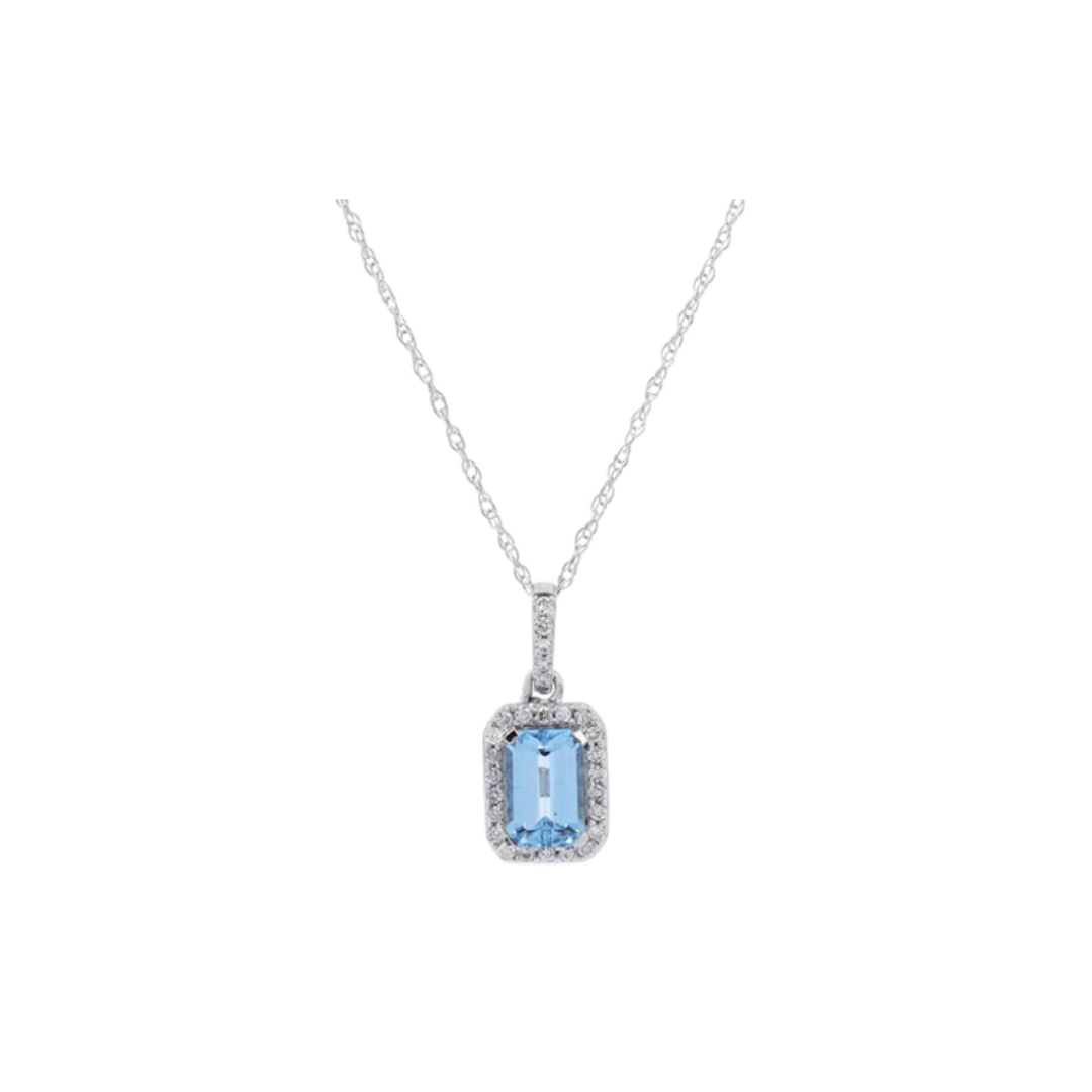 Rectangular Gemstone Pendant Necklace