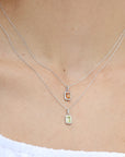 Rectangular Gemstone Pendant Necklace