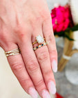 Bezel Gemstone and Diamond Ring