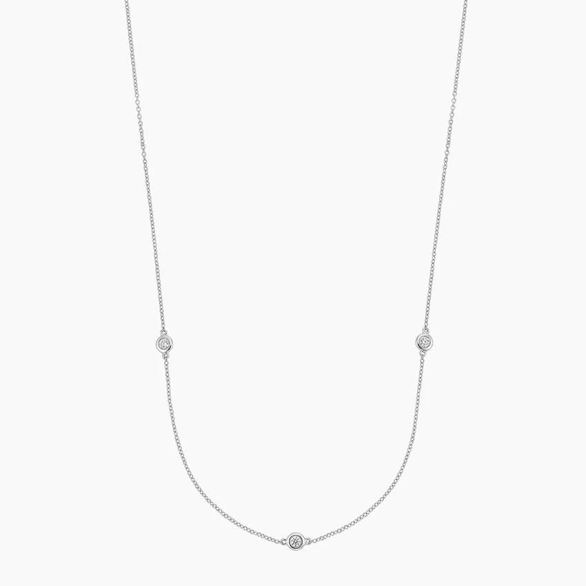 Just The Three Of Us Round Bezel Diamond Necklace