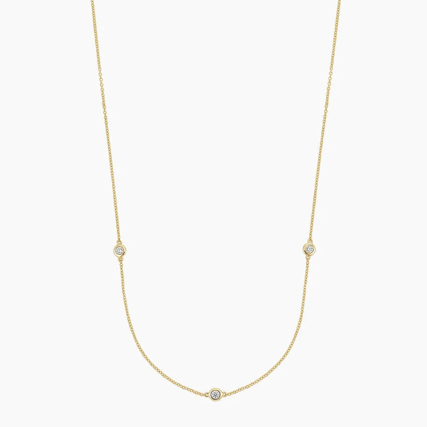 Just The Three Of Us Round Bezel Diamond Necklace