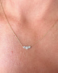 10K Three Diamond Necklace