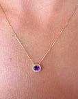 Amethyst Halo Necklace