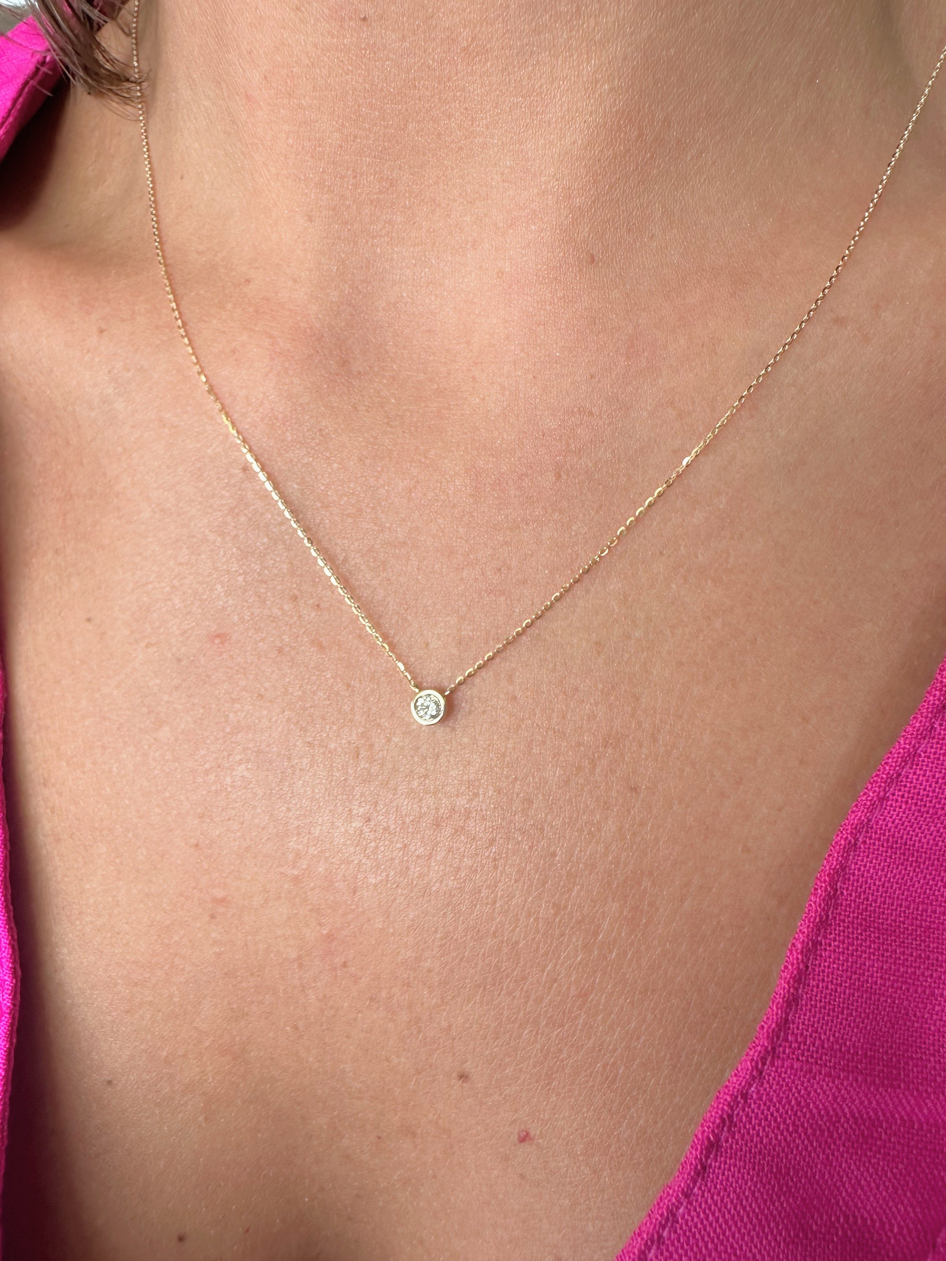 Solitaire Bezel Necklace