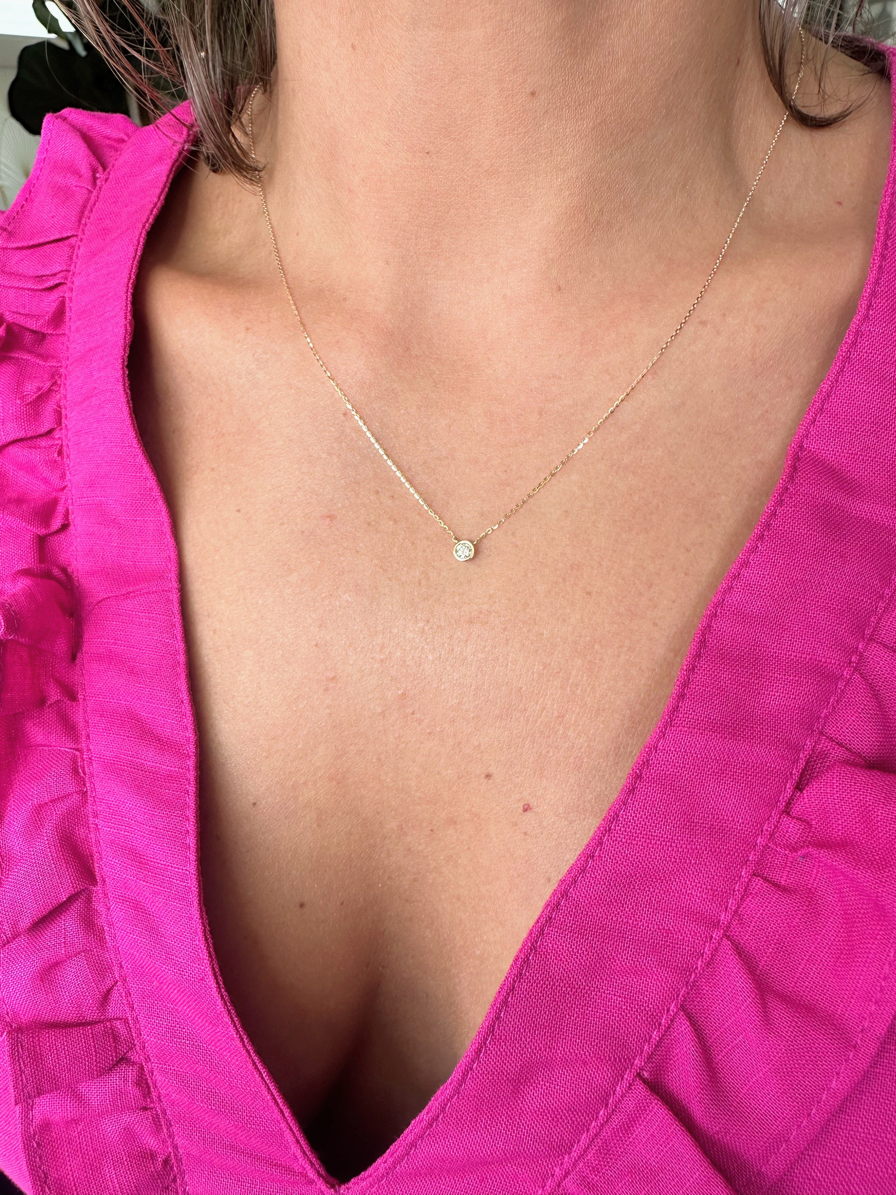 Solitaire Bezel Necklace