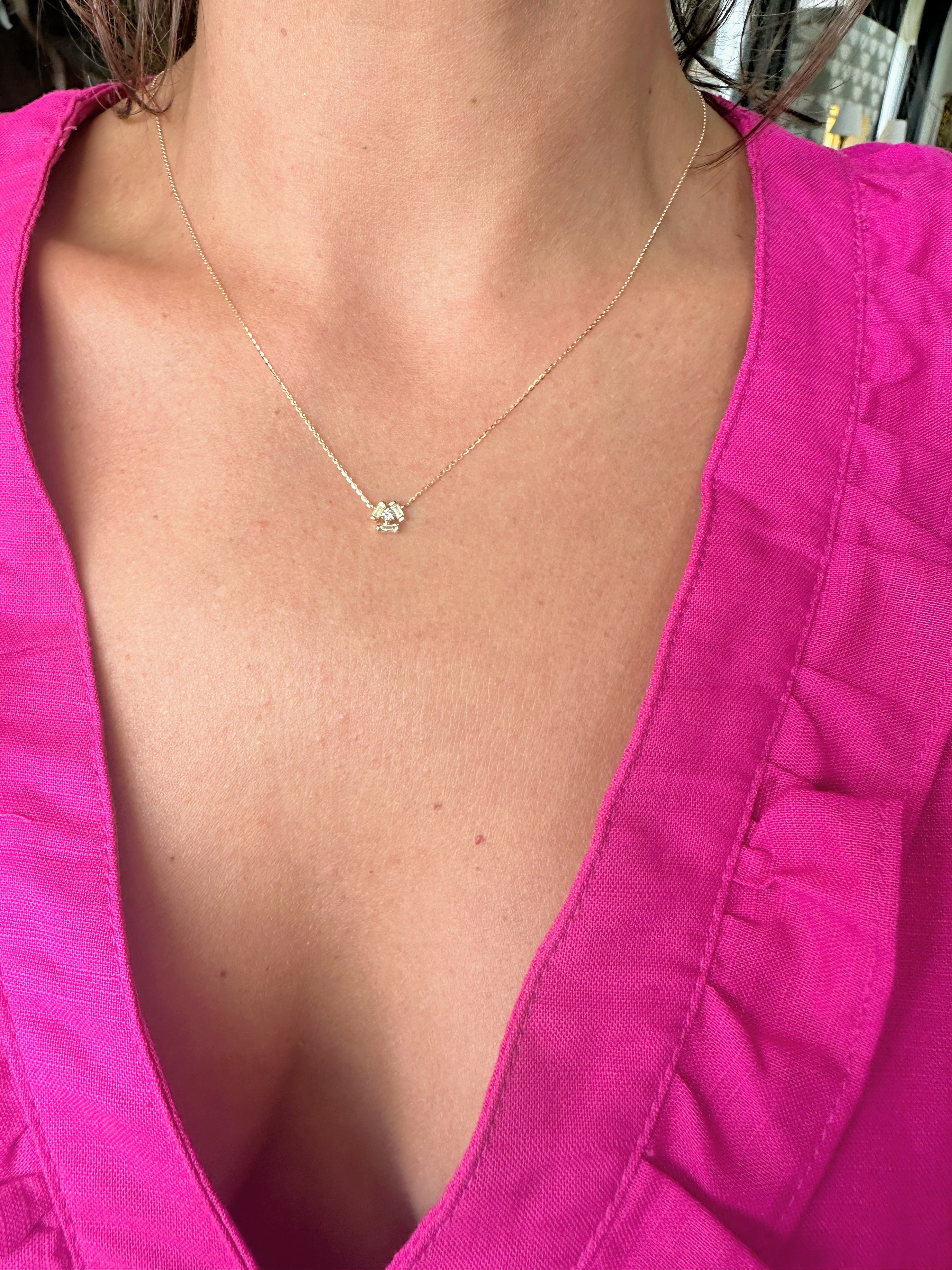 Geometric Diamond Necklace, 1/6 CT