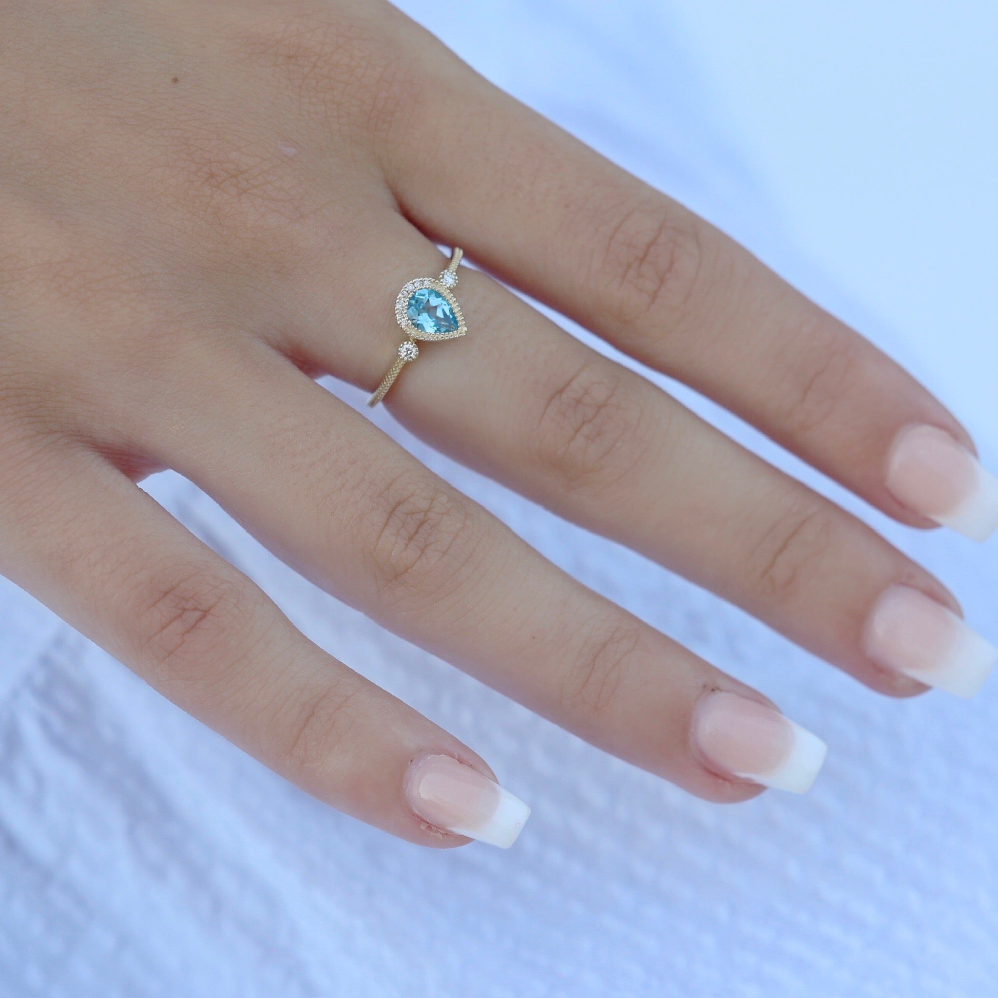 Pear-Shaped Gemstone Ring