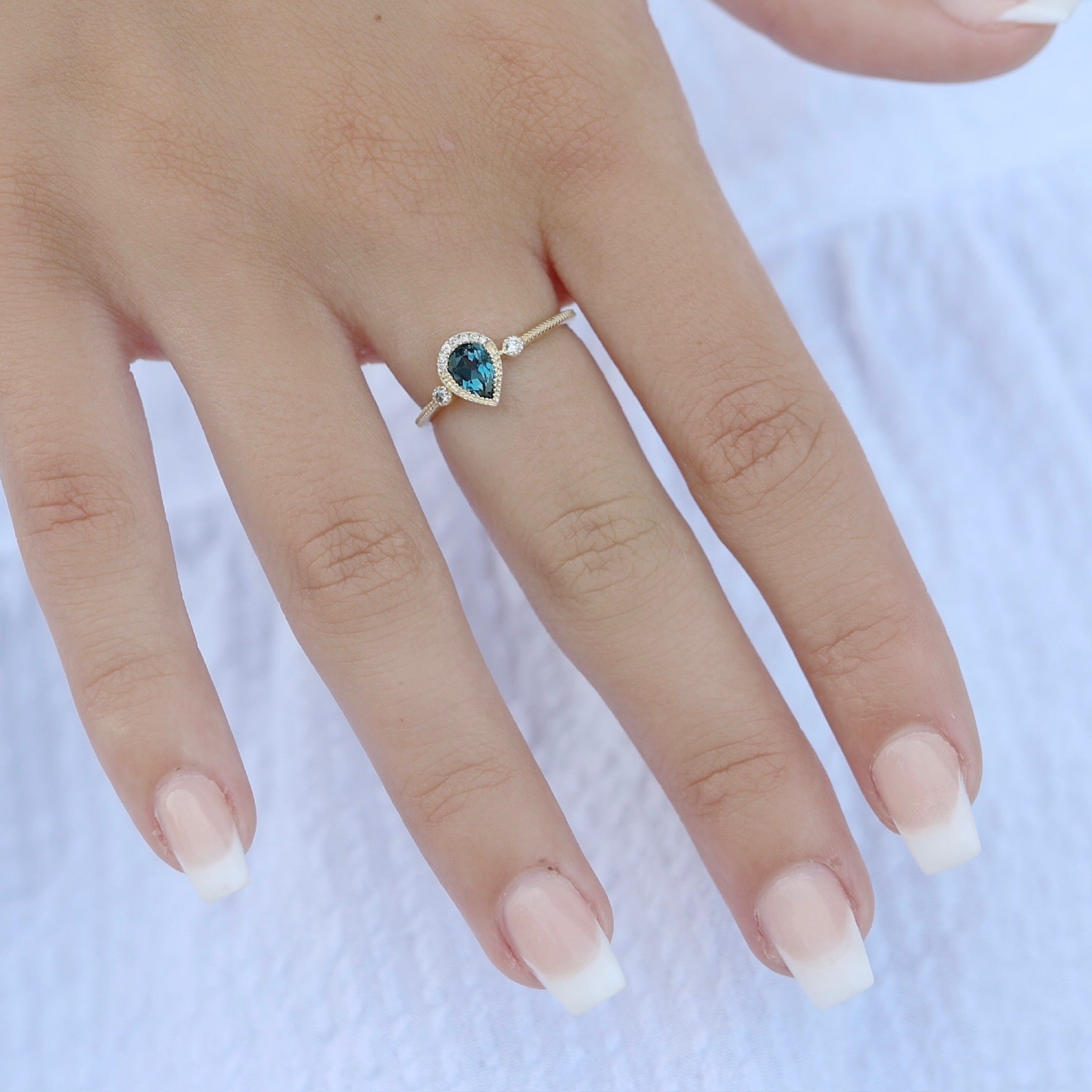 Pear-Shaped Gemstone Ring