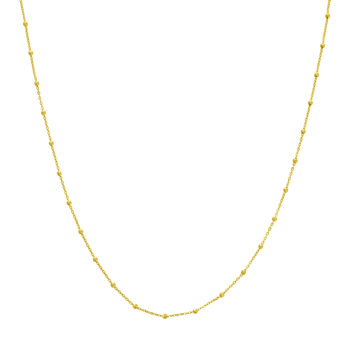 14K YG Faceted Bead Chain 18&quot;