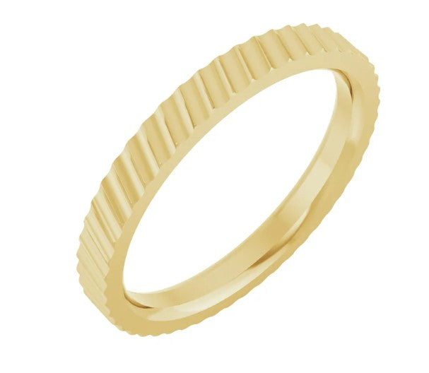 Ladies 14K YG Grooved Band