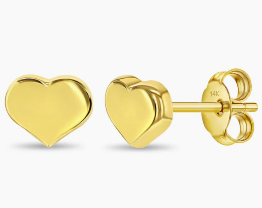 Tiny Puffed Heart Studs