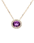 Amethyst Halo Necklace