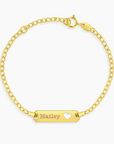 Tiny Heart Gold  Engravable ID Bracelet