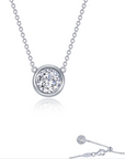 1.25 Carat Solitaire Bezel Necklace: Rental