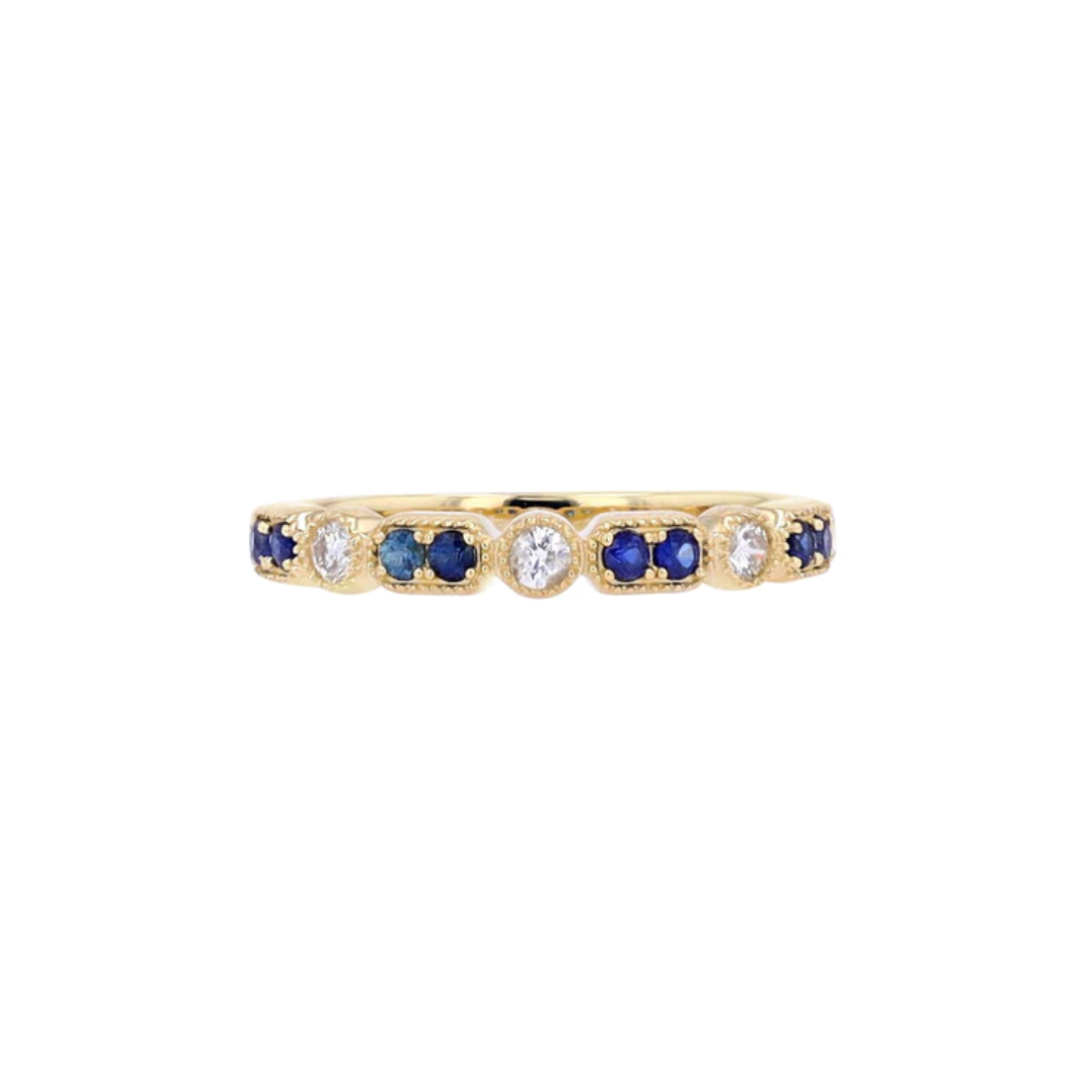 Alternating Sapphire and Diamond Ring