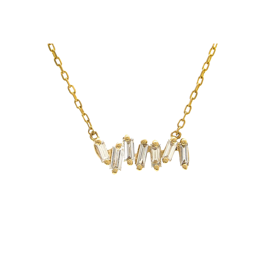 Scattered Baguette Diamond Necklace
