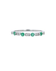 Emerald and Diamond Dart Stackable Ring