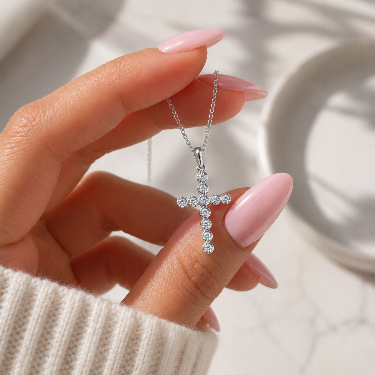 Faith &amp; Fire Cross Necklace