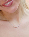 Curved Bar Diamond Necklace