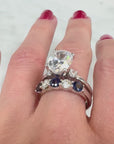 Round Sapphire and Diamond Ring