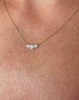 10K Three Diamond Necklace