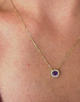 Amethyst Halo Necklace