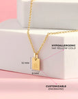 Golden Keepsake Engravable Necklace
